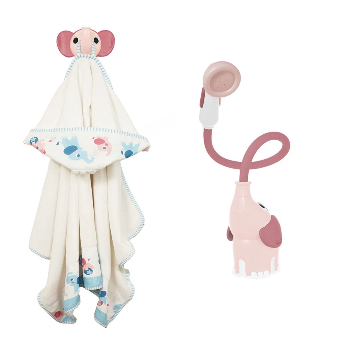 Yookidoo Bath Set Elephant Baby Shower 0-24M - Pink - Complete Bath Time Set
